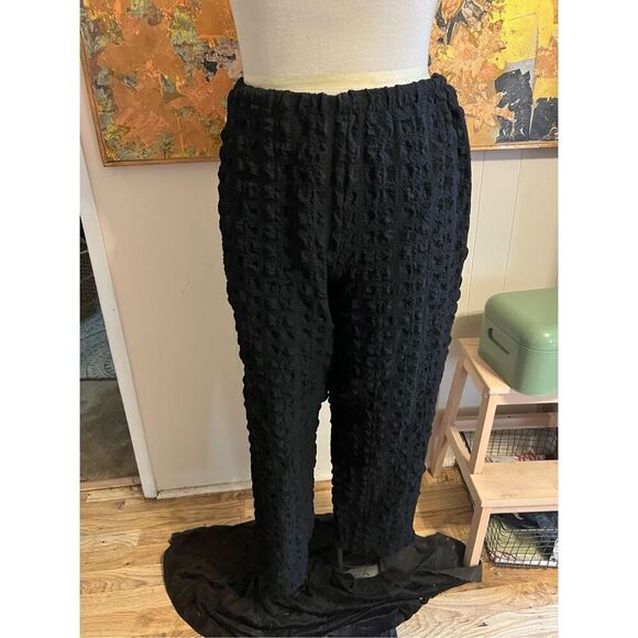 Courtney Washington Vintage Black Pucker Pants Super! Sz M/L - Picture 1 of 6